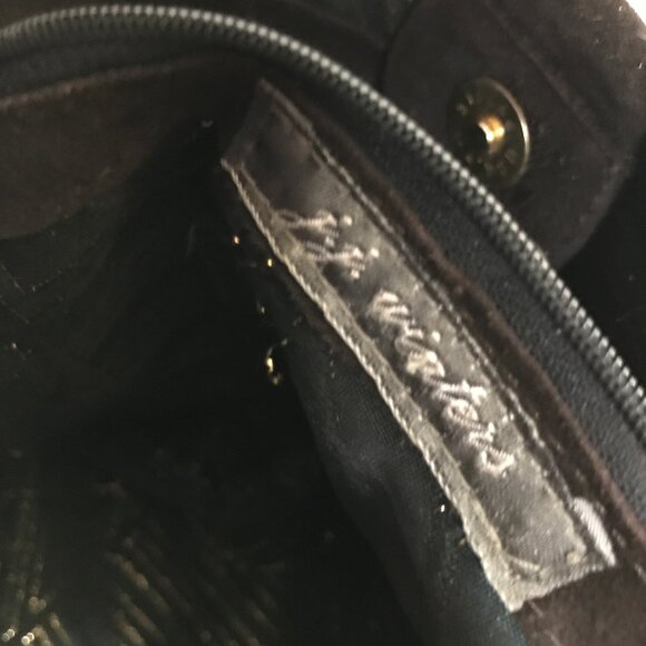 J.J. Winters Fringe Suede Black Boho Hippie Crossbody Shoulder Bag Braided Strap - Picture 10 of 14